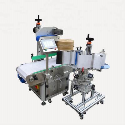 China CLOTHING Manufacture China Linear Vertical Sticker Pail Automatic Bucket Side Labeling Machine Adhesive Plastic Equipment for sale