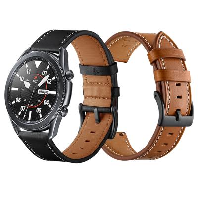 China Adjustable Fashion Luxury Genuine Leather Strap For Samsung Galaxy Watch3 Leather Band 41mm 42mm 45mm 46mm Watch Band Strap Bracelet for sale