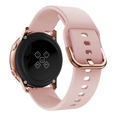 China Pure Color 20mm Adjustable Silicone Watch Strap Band For Samsung Galaxy Watch Active2 Watch3 Speed ​​S2 Sport Watch Band Strap for sale