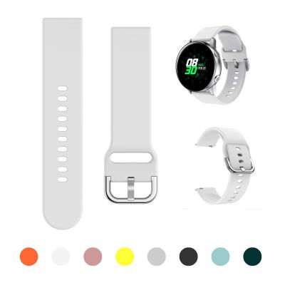 China Latest 20mm Adjustable Silicone Watch Band Strap For Samsung Galaxy Watch 2 Active Gear Watch3 Gear S2 Silicone Strap Band Bracelet for sale