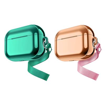 China For Earphone Earphone Case Stylish Electroplating Cover Device For AirPods Pro Case Protective Cover Full Earphone Case Portable Headset for sale