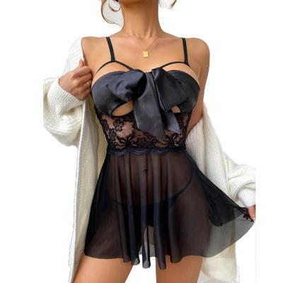 China Sexy Lingerie Mature Woman New bow female sexy underwear transparent seductive sexy underwear for sale