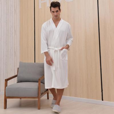 China QUICK DRY custom hotel unisex hotel luxury waffle logo waffle linen bathrobe for sale