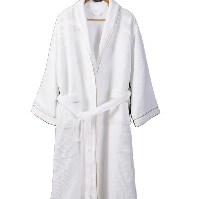 China Over 12 years experience luxury 100% cotton waffle fabric and double layer velor bathrobe for sale