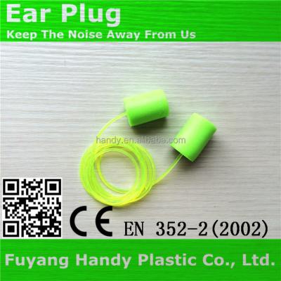 China Cylindrical PU foam earplugs with cord 13*18mm for sale