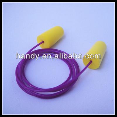 China In-ear noise reduction, bullet shape, CE certificated, 33dB, PU foam cord earplugs for sale