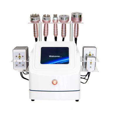 China Weight Loss Cellulite Reduction 6 in 1 RF Cavitation Paddles Therapy Cavitation Ultrasound Machine for sale