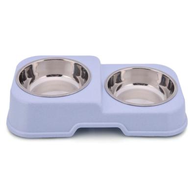 China Customization Stainless Steel Durable Easy Clean Double Pet Bowl Personalized Pet Tableware Dog Bowl for sale