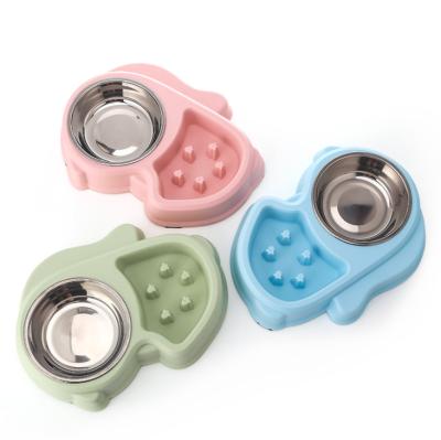 China Stainless Steel Small Squirrel Bowl Dog Bowl Pet Bowl Sustainable Easy Cleaning Anti Slow Eating Bowl Clogging Feeder for sale