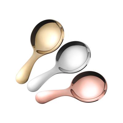 China High Viable Customization 304 Stainless Steel Spoon Mirror 4.5*9CM Ice Cream Simplicity Tableware Scoop Lightweight for sale