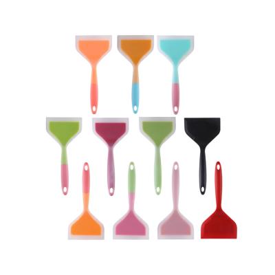 China Sustainable Multiple Colors Silicone Spatula Kitchenware Custom Cookware Large Size Nonstick Baking Tool 25.7*12CM for sale