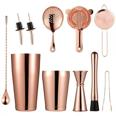 China Multifunctional customization stainless steel cocktail wine mixing bar tools 10 pieces set bar and milk tea shop supplies for sale