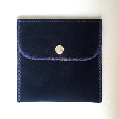 China Recyclable Flapper Velvet Bag Envelope Velvet Pouch Button Closure Bags for sale