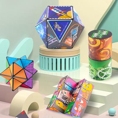 China Mini New Variety Cube Toy Anti Autism Flip Cubic Puzzle Stress Reliever 3D Stress Reliever Cube Toy For Kid Adults Infinity Magic Cube for sale