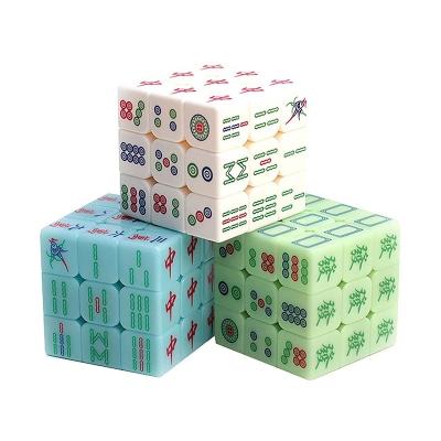 China 3x3x3 Mahjong Comfortable Speed ​​Magic Cubes Puzzle Magico Educational Transparent Luminous Cube Educational Toys For Kids Digital Adult Cube for sale