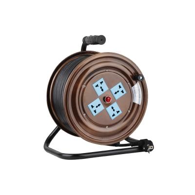 China Home Appliance 4 Outlets 16A Outlets 50M Extension Reel Home Use High Quality Steel Cable Reel for sale