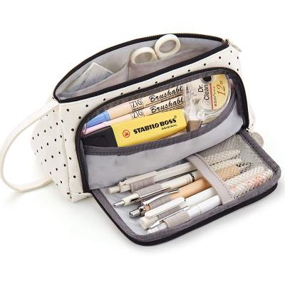 China Fashion Portable Pen Case Pencil Bag Pencil Pouch Stationery Holder Storage Organizer Big Capacity for Pens Pencils Highlighters Gels for sale