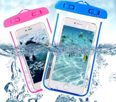 China 2021 Anti-fall hot saler luminous waterproof pocket swimming dry bag phone case cover for Iphone for Samsung for sale