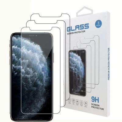 China Anti-scratch Amazon 2021 3 Pack Glass Screen Protector 2.5D Phone Screen Protector For iPhone For Samsung For Huawei for sale