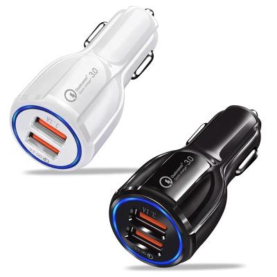 China Wholesale Mobile Phone Car Charger Usb Quick Charge 3.0 For Mobile Phone Dual Usb Car Charger QC 3.0 for sale