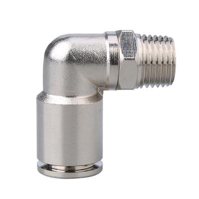 China Connect Pipes PLT Threaded Male Elbow Pneumatic Fitting for sale