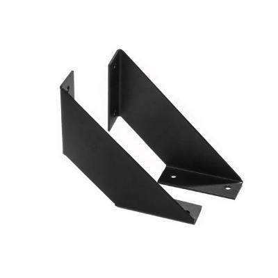 China Flat Support Angle Curved Black Float-Rack Brackets For Wooden Shelf With Screws for sale