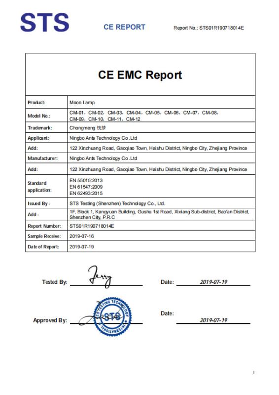 CE - Ningbo Liangzhiyima 3d Technology Co., Ltd.