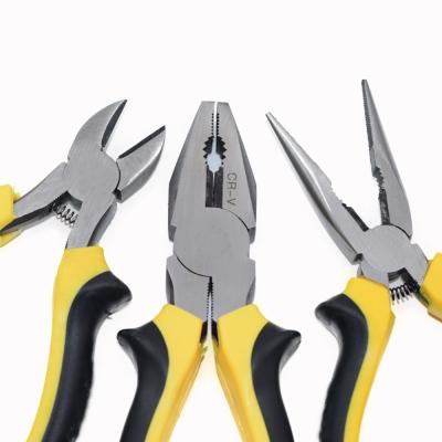 China VDE Insulated Length VDE Insulated Nose Diagonal Cut Combination Pliers 3 Pcs Set for sale