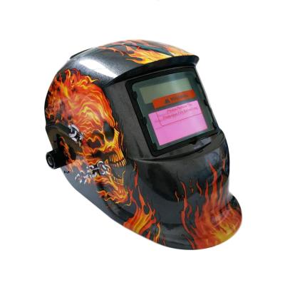 China PP Material Solar Auto Darkening Welding Skull UV Flame Preservation Helmet Mask Goggles IR UV for sale