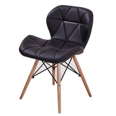 China Modern Dining Chair Upholstered Furniture Modern Wood Home Indoor Cheap Nordic Black White Room PU Leather Dining Chair for sale