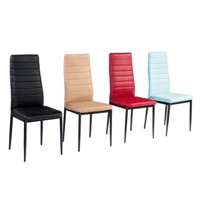 China Modern Cheap Price PU Chair With Black Color Dining Chair Metal Legs Chairs For Sale for sale