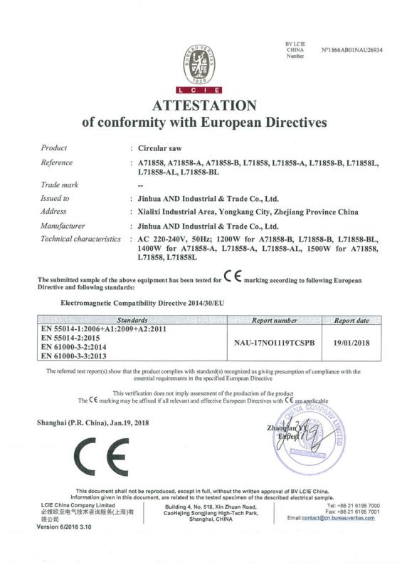 CE - Jinhua AND Industry&Trade Share Co., Ltd.