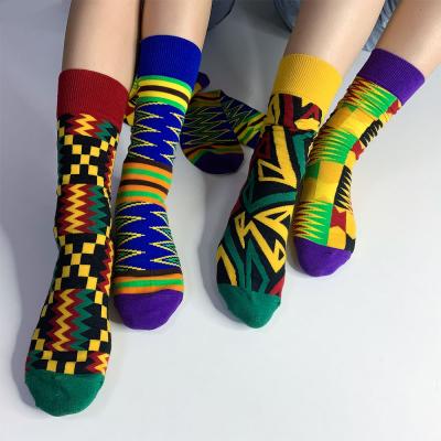 China 2021 Hot Selling Winter African Print New Arrival African Printed Socks For 2021 100% Cotton Socks for sale