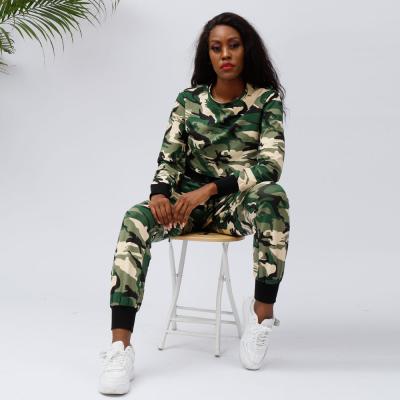 China Camouflage Set Hoodie Two Piece Cotton And Joggers Training Cotton High Quality Design for sale