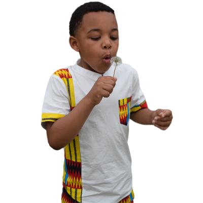 China Ankara clothes 2019 new design summer African kids clothes kids Ankara two piece set boys loungewear for sale