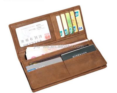 China With or Without RFID Blocking VC022 Branded Brown Long Leather Non Leather Wallet RFID Wallets Men for sale