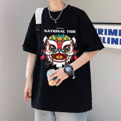 China assets led by the fear of Anti-wrinkle! 2022 Summer Men's Waffle Short Sleeve Couple Neutral Half Sleeve T-Shirt for sale