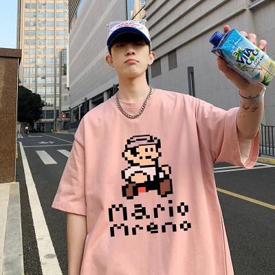 China Anti-wrinkle 2022 Summer New Super Mario Short Sleeve Casual Round Neck Print T-shirt for sale