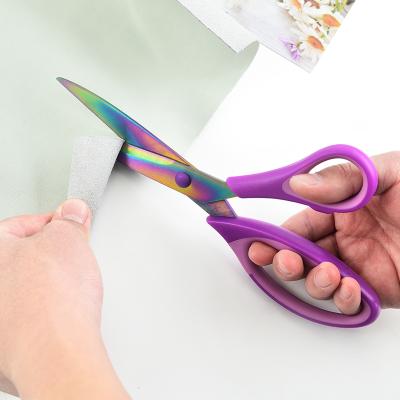 China High quality embroidery stainless steel scissors 7 inch with pp handle office scissors school scissors for sale