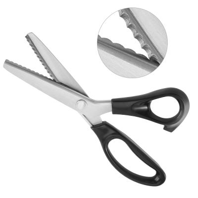 China Universal Stainless Steel Hot Scissors HANVIEW HY-JD-P01 Multifunctional Serrated Scissors Sewing Zigzag Scissors for Students DIY for sale