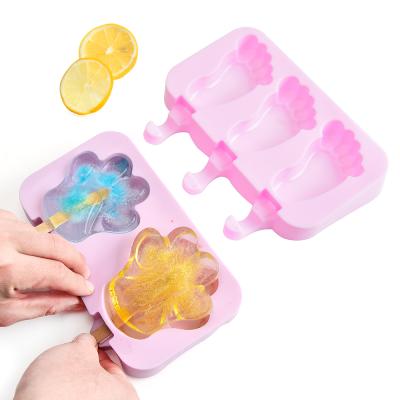 China Viable High Quality Home Made Ice Pop Maker Forms Mini Food Grade Custom Silicone Ice Cream Mold Set for sale