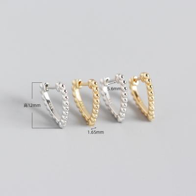 China Factory Wholesale Price 925 Sterling Silver Gold Plated Women Fashion Simple Triangle Earstud Earhoop Earring for sale