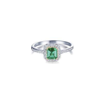 China High Quality China Made Elegant Gold Plated Designer Style Synthetic Emerald Sterling Silver Jewelry Fashion Ring for sale