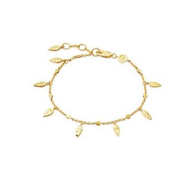 China Wholesale High Quality Leaf Dangle Gold Plated Designer Ins Style Women Multi Chain Jewelry 2021 Trendy 925 Sterling Silver Bracelet for sale