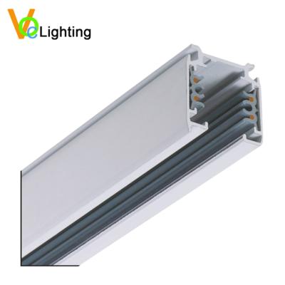 China Modern Led Track Light Accessories Adjust 3 Phase 4wires Aluminum Linear Rail for sale