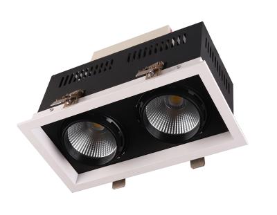 China Embeded Adjustable 2x15W Square Recessed LED Grille Down Light for sale