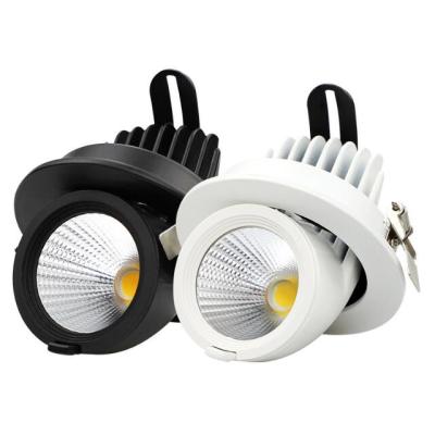 China Ressessed Downlights 9W Black Architectural Commercial Led 10W Recessed Adjustable COB Gimbal Downlight Black for sale