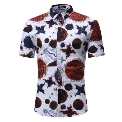 China Anti-Wrinkle New Arrival Mens Short Sleeve Shirts Polyester Fiber Printed Casual Shirts For Men for sale