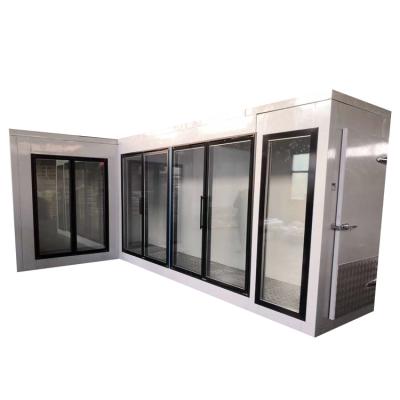 China Commercial Glass Milk Beverage Display Cold Room Supermarket Cold Room Hotels Door Cold Room for sale