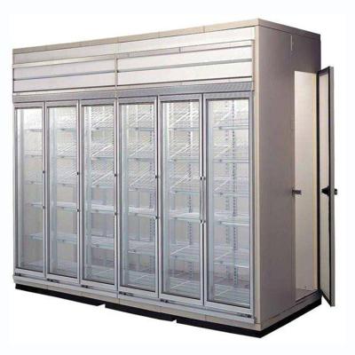 China Double-temperature factory supply supermarket glass cold storage and display for sale